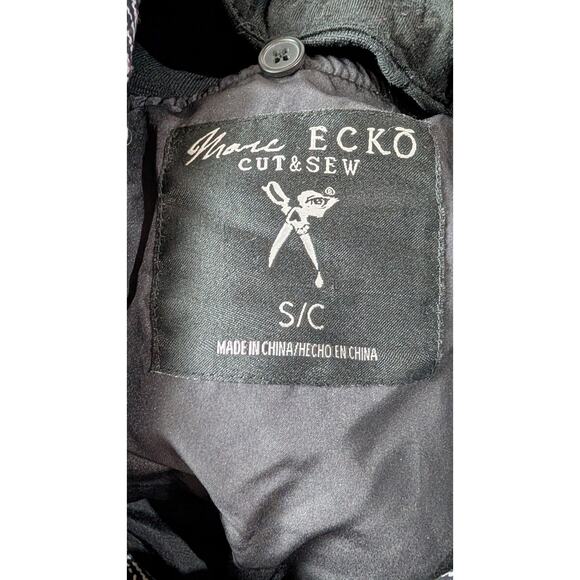 Marc Ecko Cut & Sew Men's Black White Hooded Quilted Vest Sz Small Street Wear - Picture 6 of 7